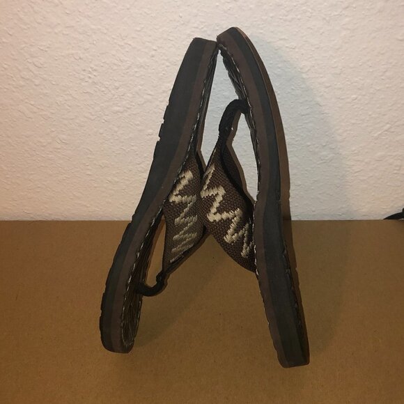 RALPH LAUREN Flip Flop Sandals Men's Size 6 Brown Flag Tag - Picture 11 of 13